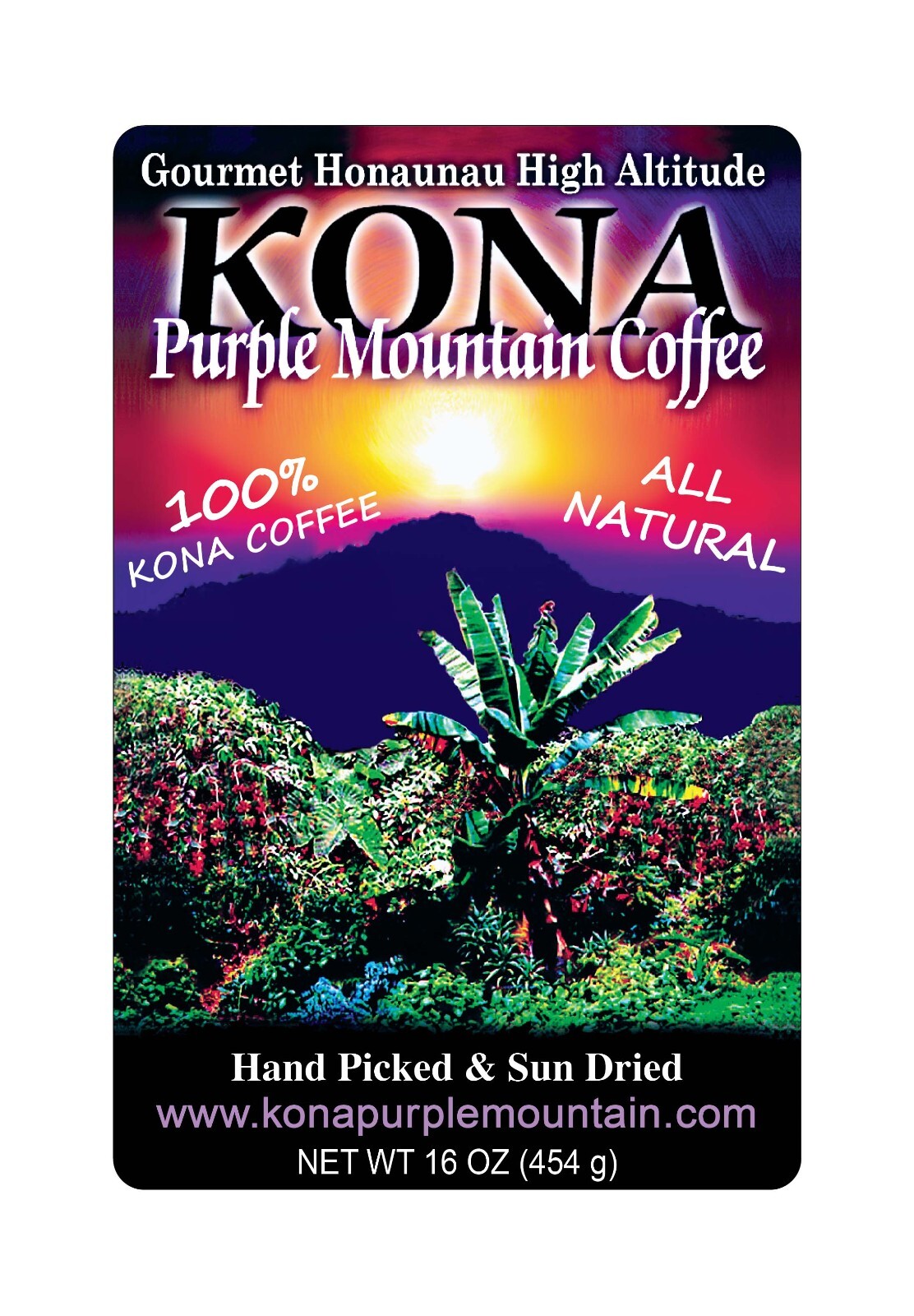 100% Pure Kona Purple Mountain Coffee 2#