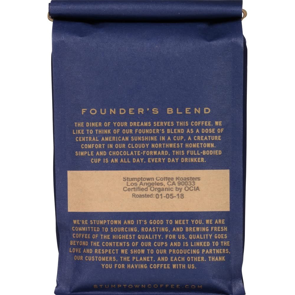 Stumptown Founder’s Blend Organic Whole Bean Coffee – 12 oz, Vanilla & Cocoa