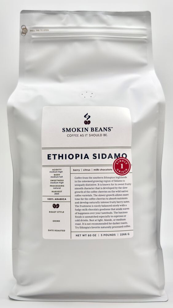 8oz/5lb – Ethiopia Sidamo – African – Premium Fresh Roasted To Order Coffee