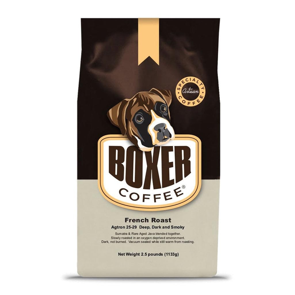 Boxer Coffee Dark Roast Whole Bean – French Roast 2.5 LB Bag – Specialty Grad…