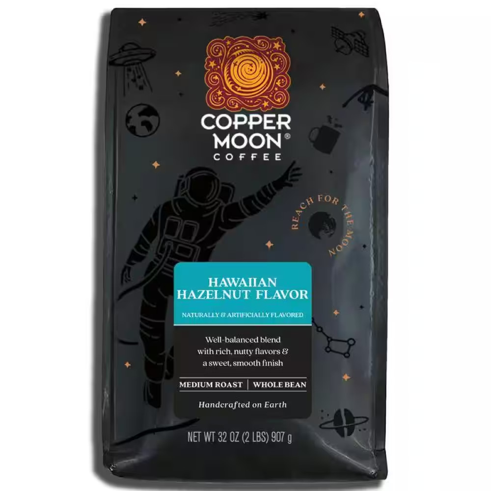32 Oz. Hawaiian Hazelnut, Medium Roast Caffeinated, Coffee Beans
