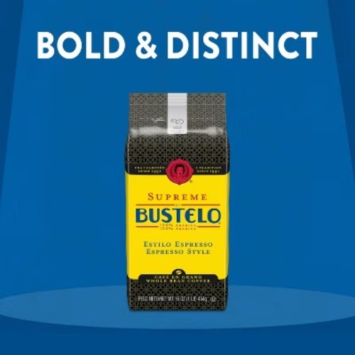 Cafe Bustelo Espresso Style Whole Bean Dark Roast Coffee – 16oz