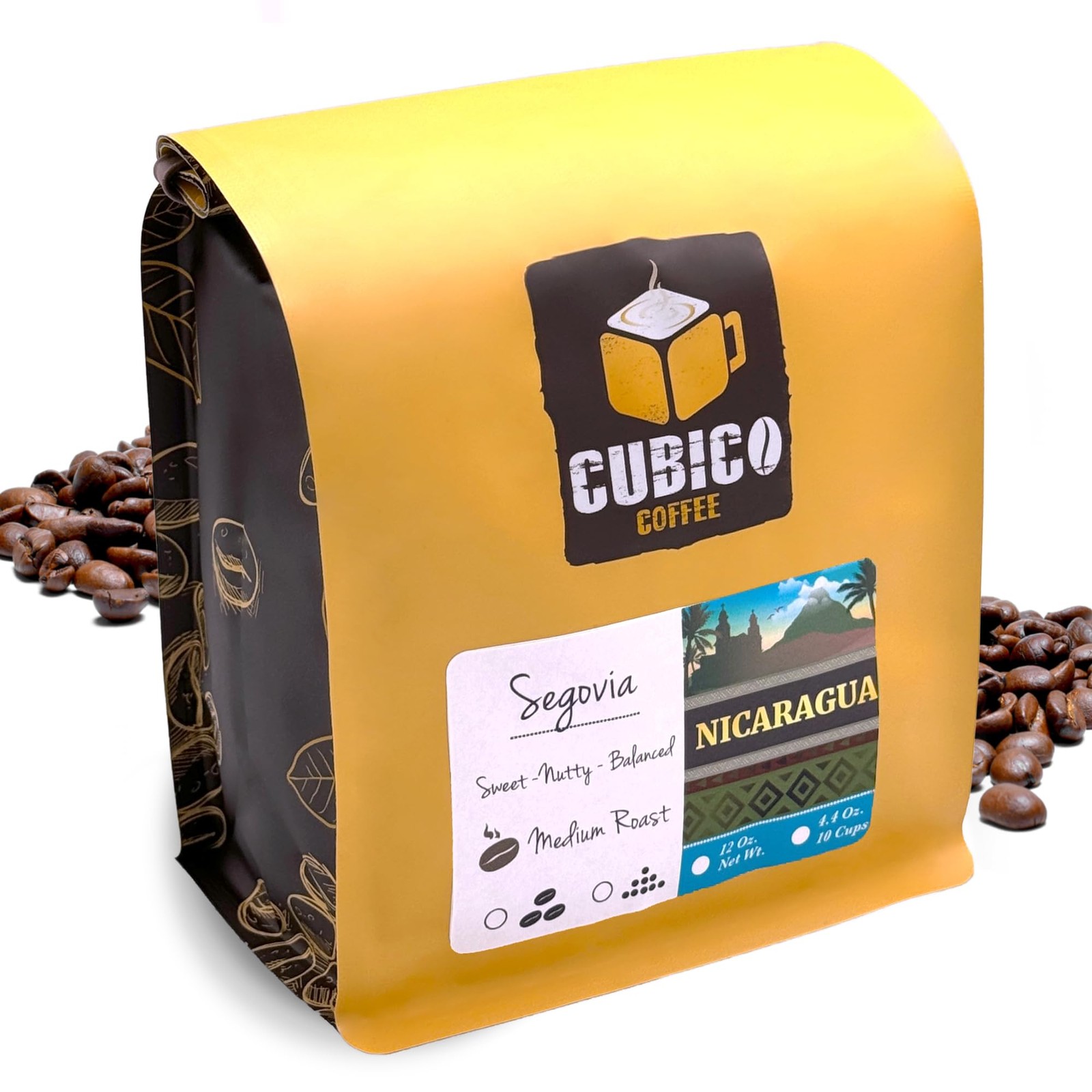 Nicaraguan Segovia Whole Bean Coffee Single Origin Fresh Roasted 12 Ounce