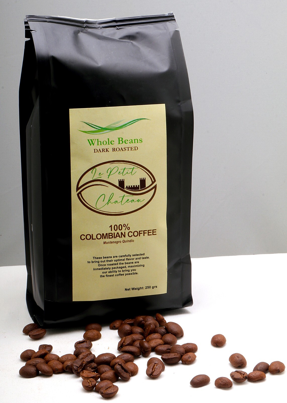100% Colombian Coffee Whole Beans Dark Roasted