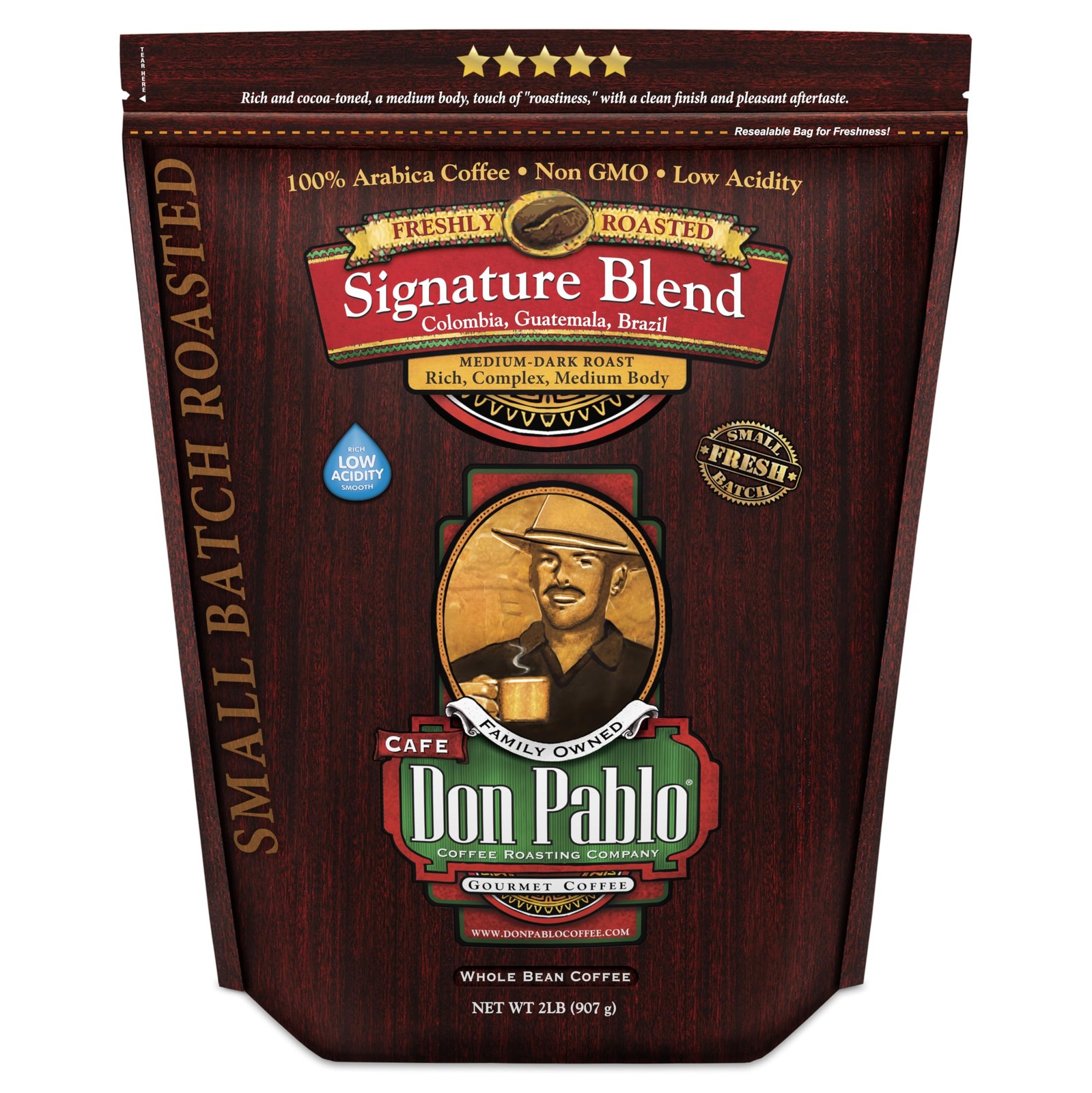 2LB Cafe Don Pablo Gourmet Coffee Signature Blend – Medium-Dark Roast Coffee…