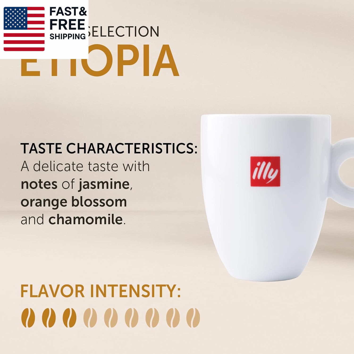Arabica Selections Ethiopia Whole Bean Coffee, 100% Arabica Bean Single Origin