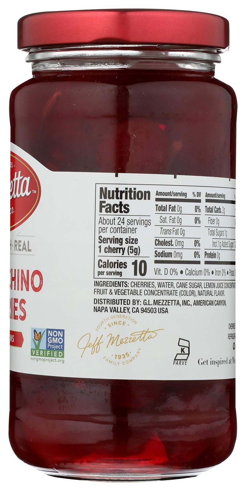 Maraschino Cherries With Stems By Mezzetta 11 Oz Juice 6 Pack