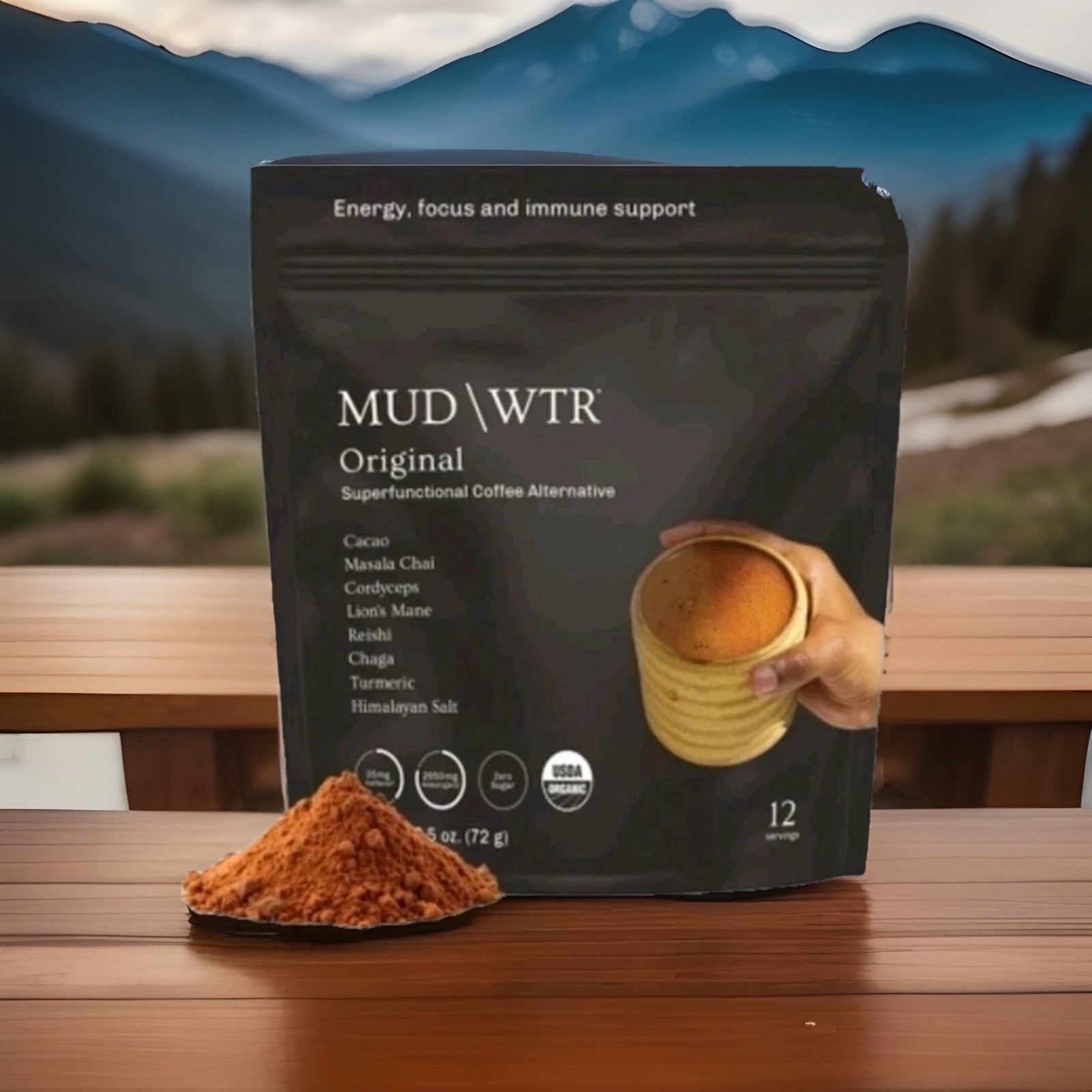 MUD WTR Organic Mushroom Coffee Alternative – 2.5oz. Vegan NON GMO * GLUTEN FREE