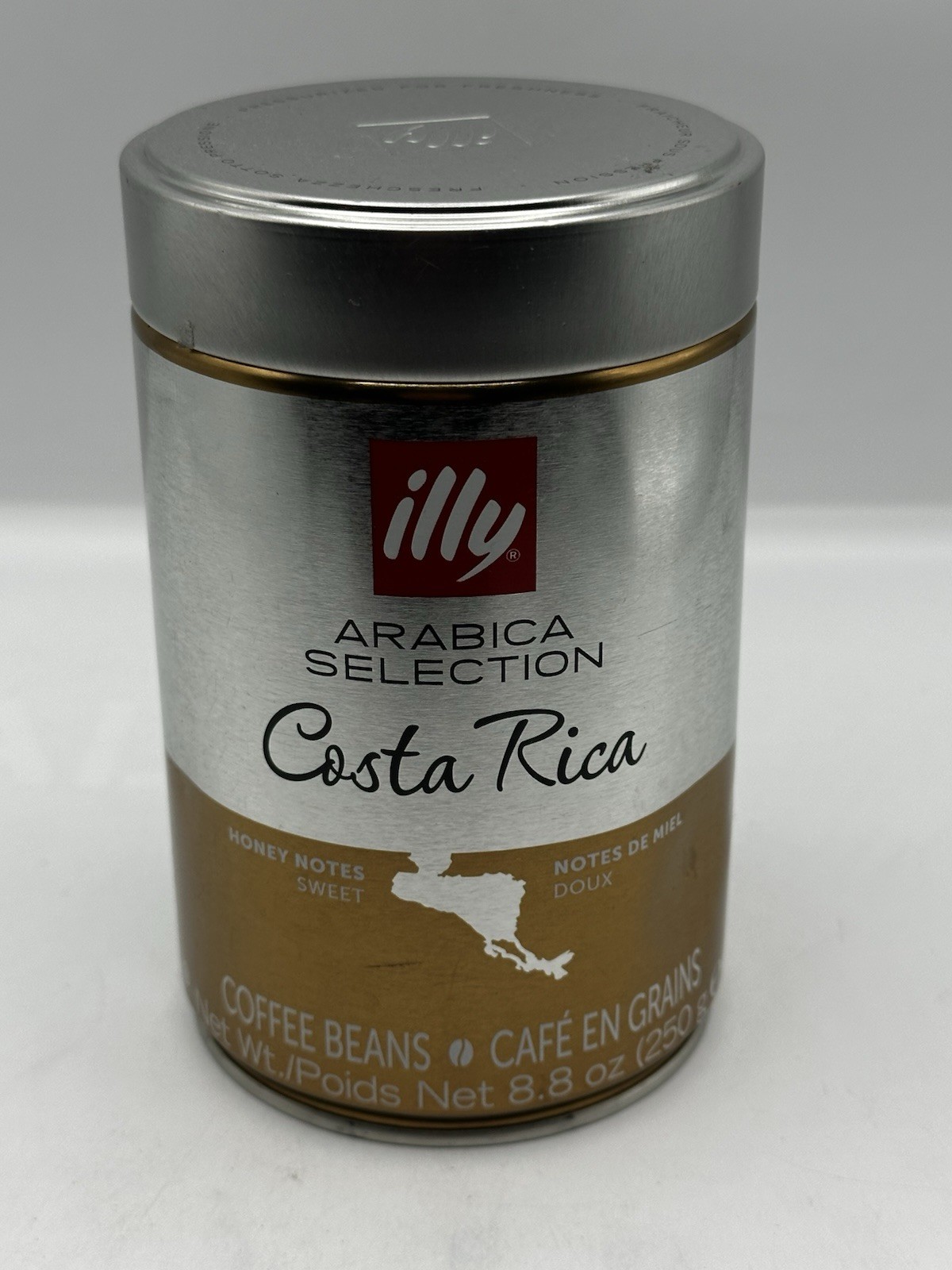 Illy Arabica Selection Costa Rica Whole Bean Coffee 8.8oz Can Honey Notes Sweet