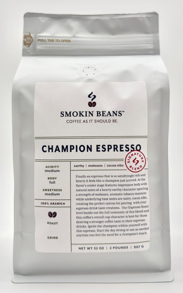 8oz/5lb – Champion Espresso Blend – Fresh Roasted To Order Coffee
