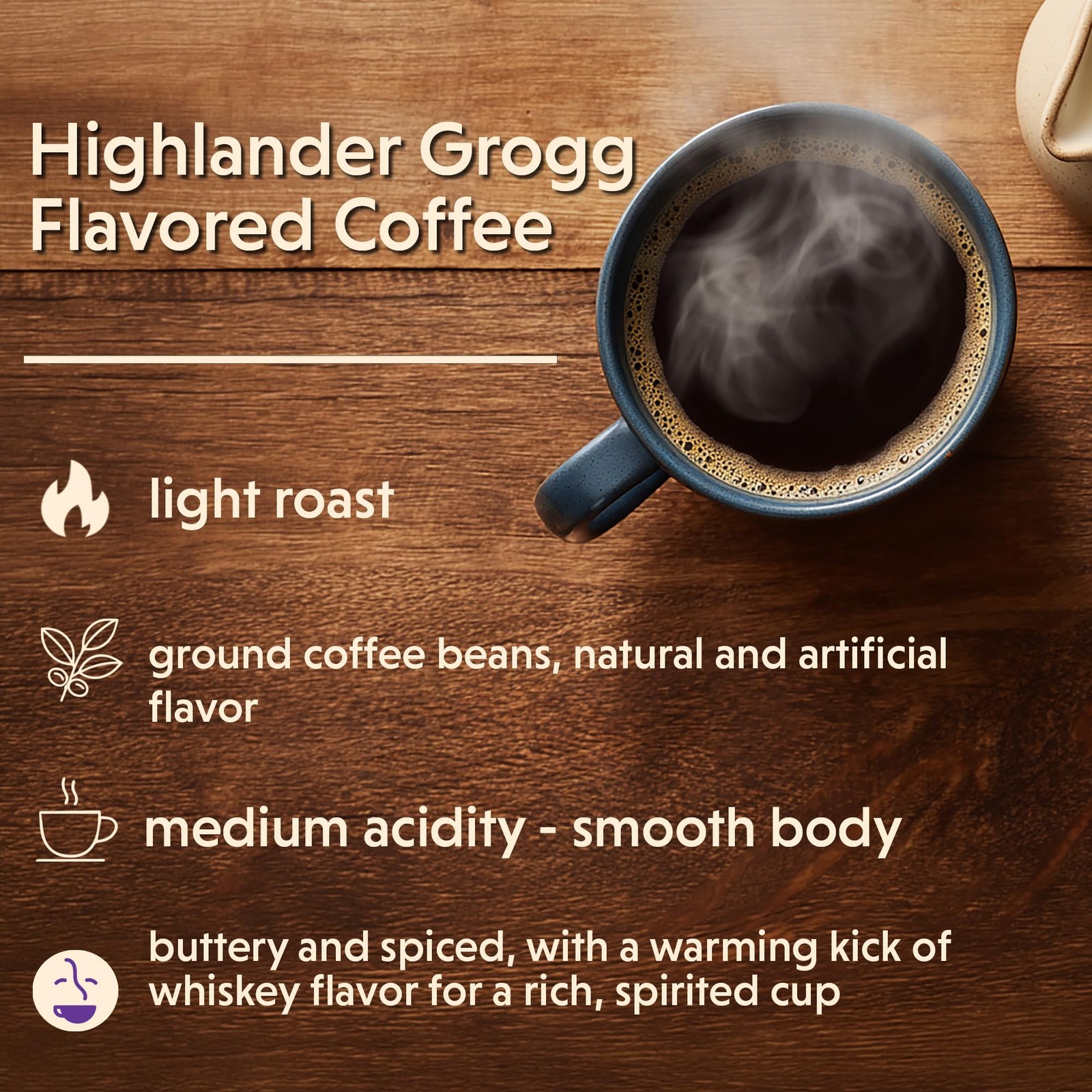 Highlander Grogg Flavored, Ground Coffee, 5 Pound Bag (Pack of 1)
