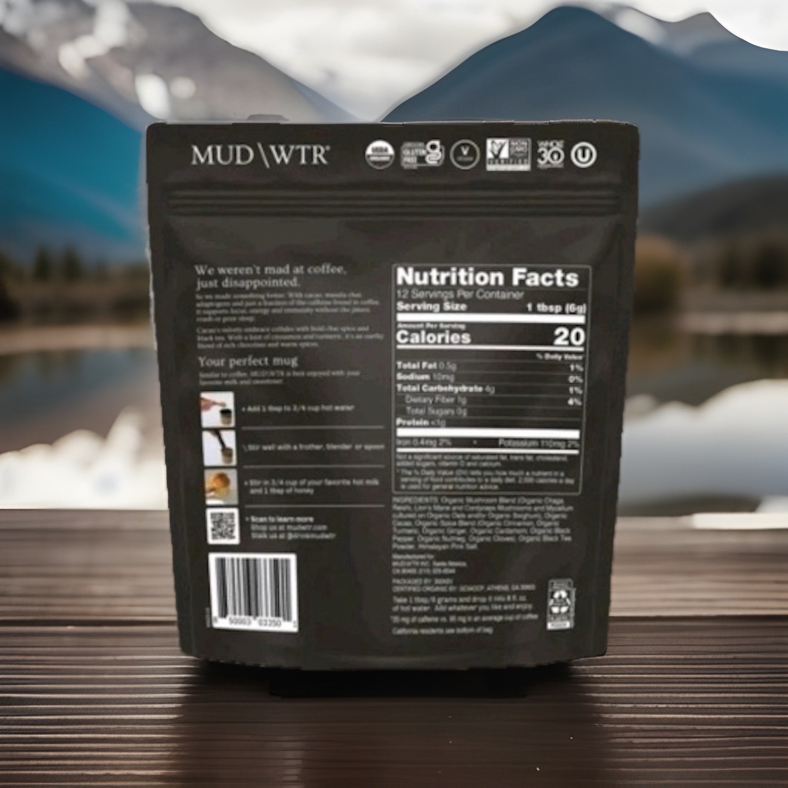 MUD WTR Organic Mushroom Coffee Alternative – 2.5oz (5 PACK) FREE SHIPPING VEGAN