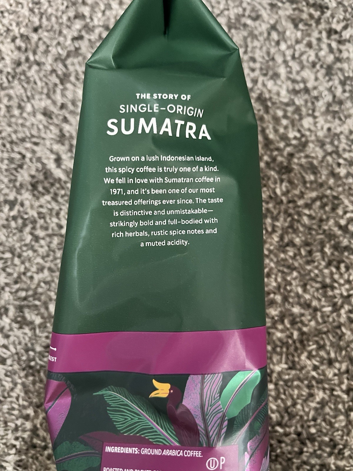 6 Bags Starbucks Sumatra Dark Roast Ground 6.75LB Coffee LOT 18 Oz each bag drip