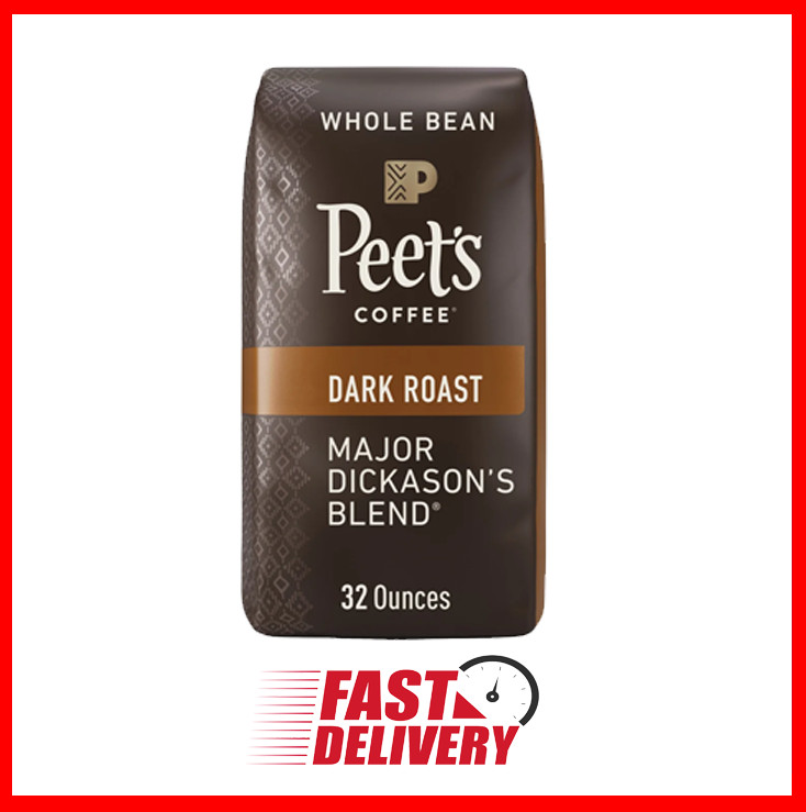 2lb Peet’s Coffee Dark Roast Whole Bean. Major Dickason’s Blend 32oz