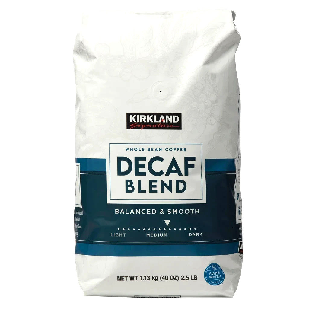 2 Packs Kirkland Signature Decaf Blend Whole Bean Coffee 40 oz Each = 5 LBS
