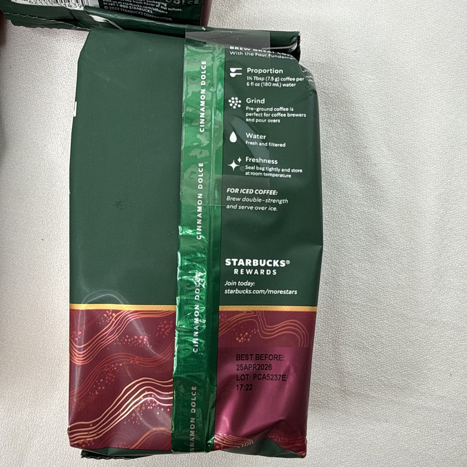 6 Bags (11 Oz Each) Starbucks Cinnamon Dolce Natural Flavored Ground Coffee