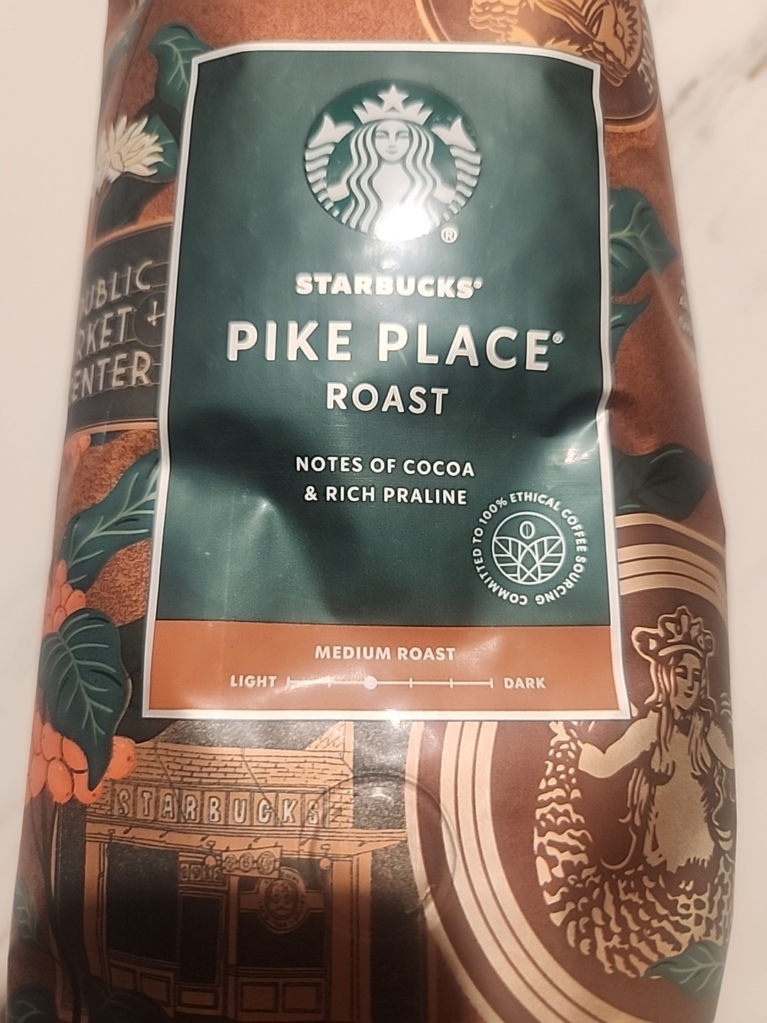Starbucks Pike Place Medium Roast Whole Bean Coffee 1lb Bag | EXP JULY 2026 NEW