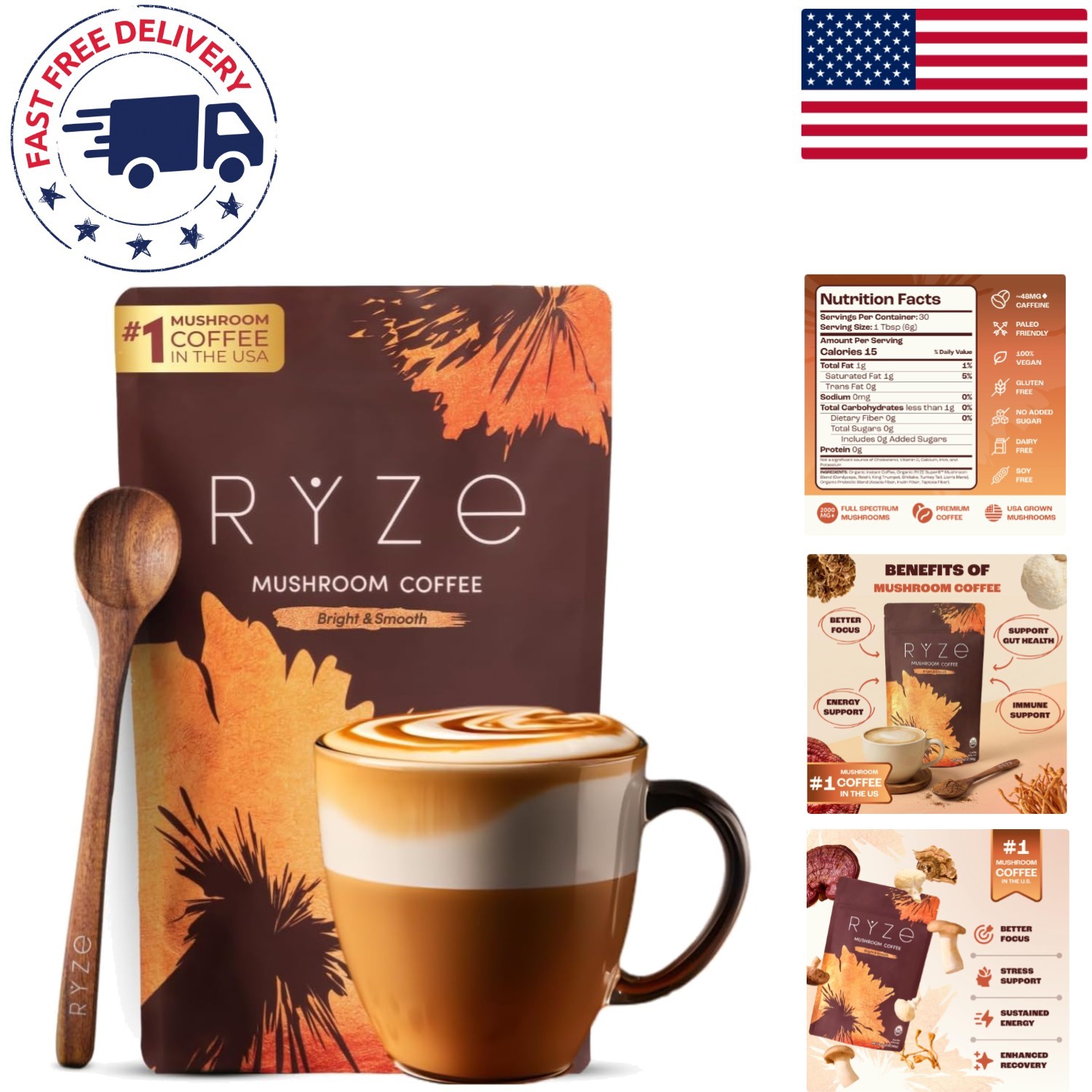 Medium Roast Mushroom Coffee Starter Kit – Gluten-Free & Friendly