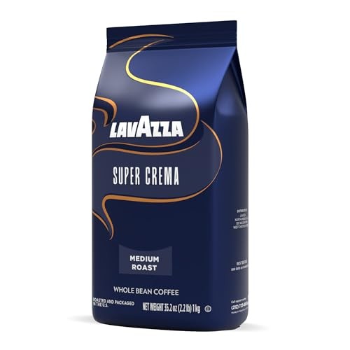 Lavazza Super Crema Whole Bean Coffee Blend, Medium Espresso Roast, 2.2 Pound
