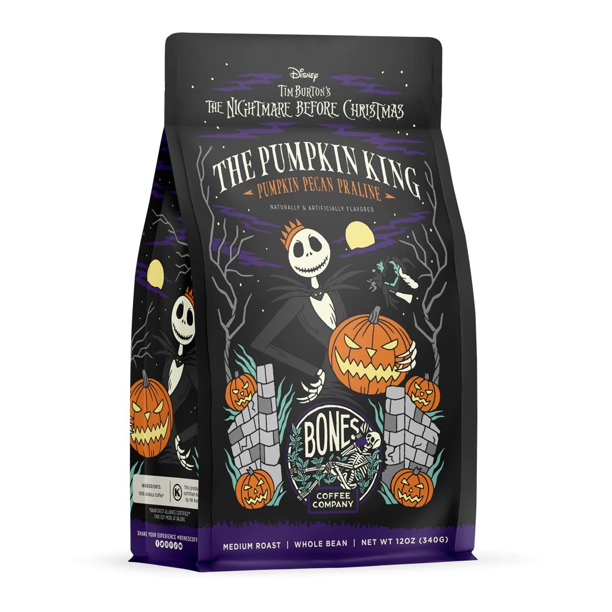 Bones Coffee Company The Nightmare Before Christmas Pumpkin King Flavored Cof…