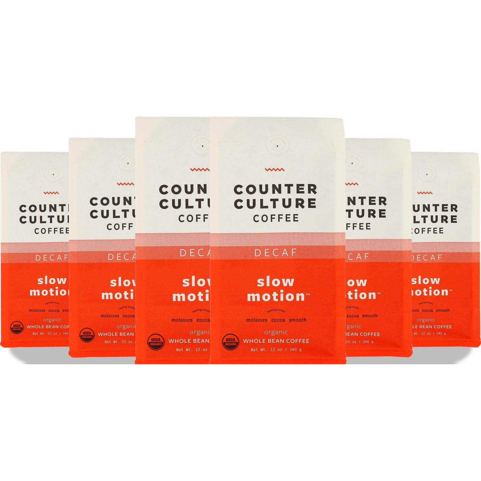 Counter Culture Organic Slow Motion Decaf Whole Bean Coffee 12 Oz 6 Pack