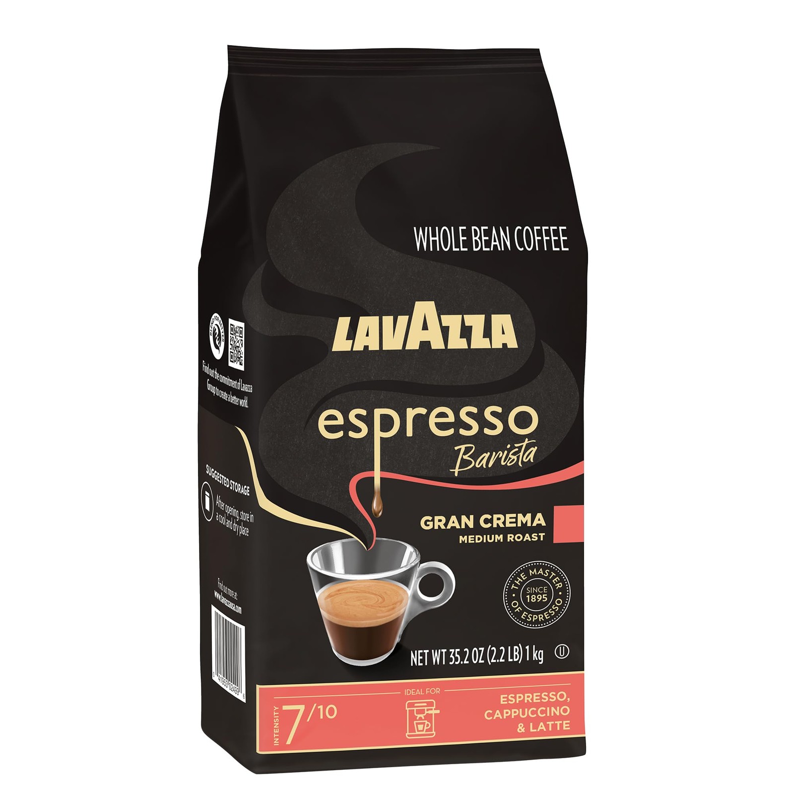 Lavazza Gran Crema Espresso, 2.2-Pound – Pack of 2 35.28 Ounce (Pack 2)