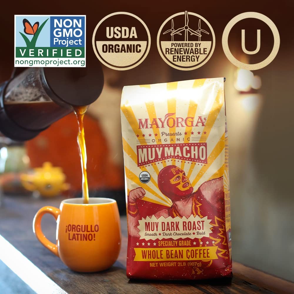 Mayorga Intense Dark Roast Coffee, 5 lb bag – Muy Macho Blend, the Worlds Str…