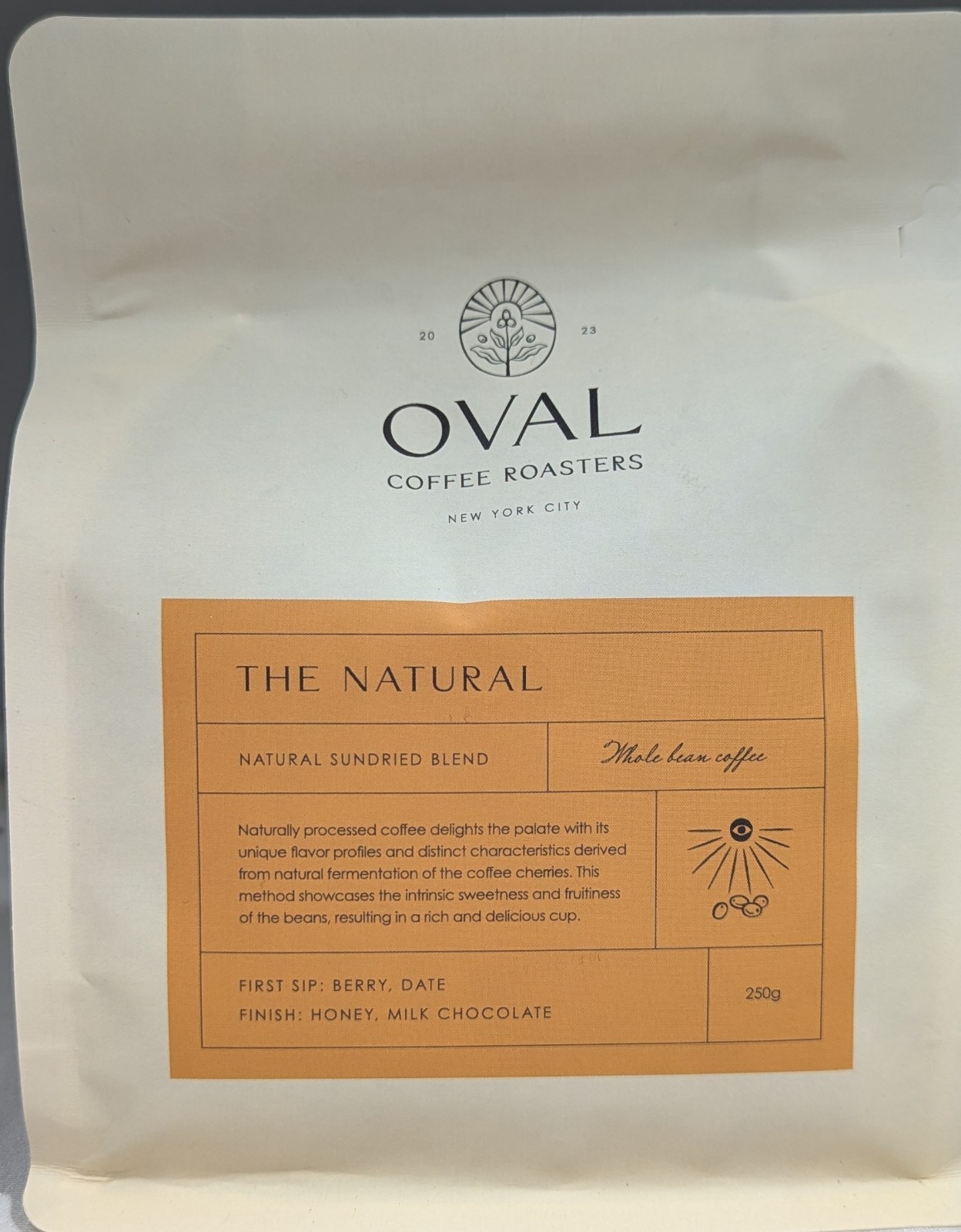 OVAL Coffee Roasters THE NATURAL, Whole Beans, 250g (8.8 oz.) – EXP: 3/26