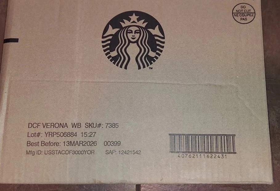 Starbucks Premium Decaf Verona 5 lb Bag Coffee Whole Beans 3/26 Factory Sealed