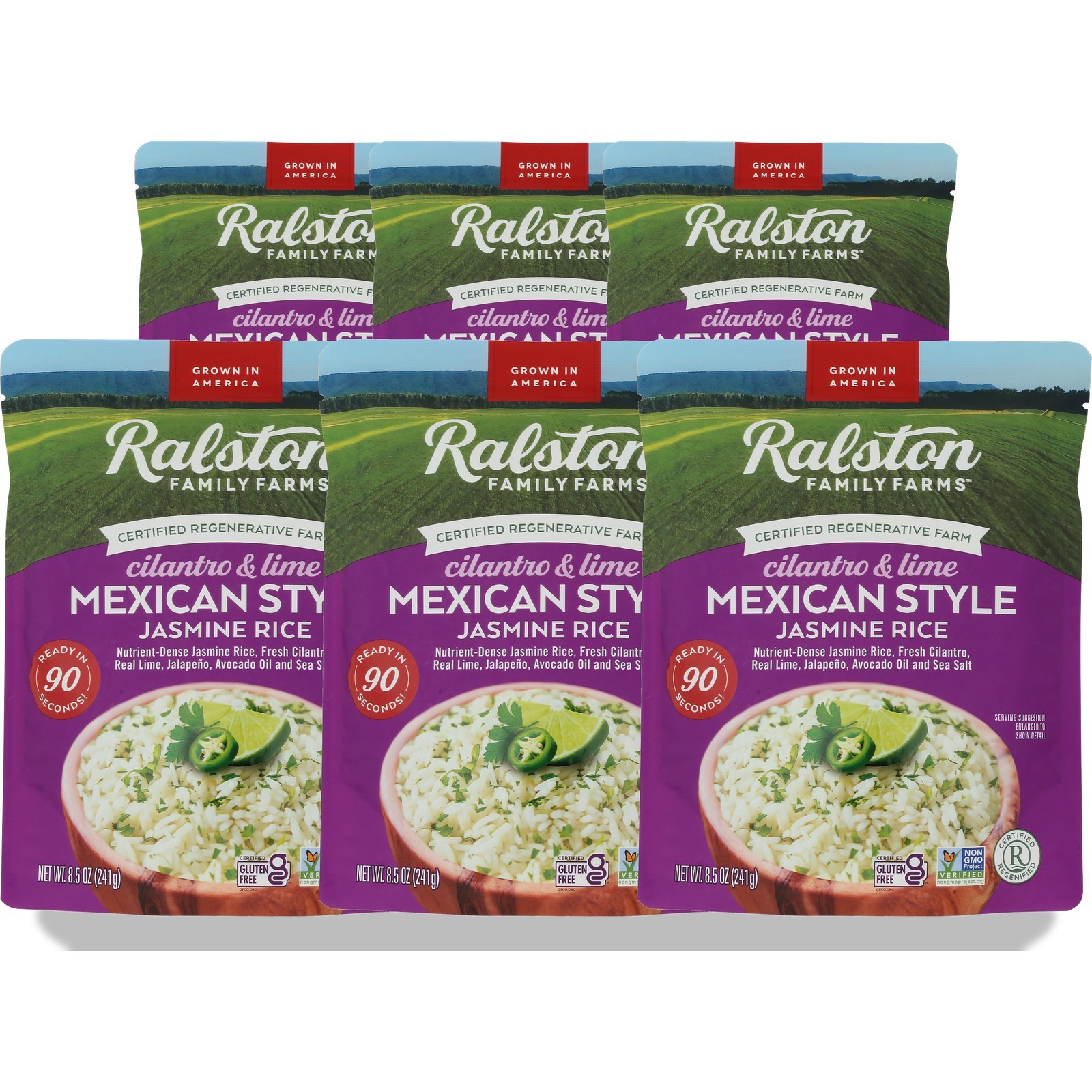 Mexican Style Jasmine Rice With Cilantro And Lime By Ralston Family Farms 6 Pack