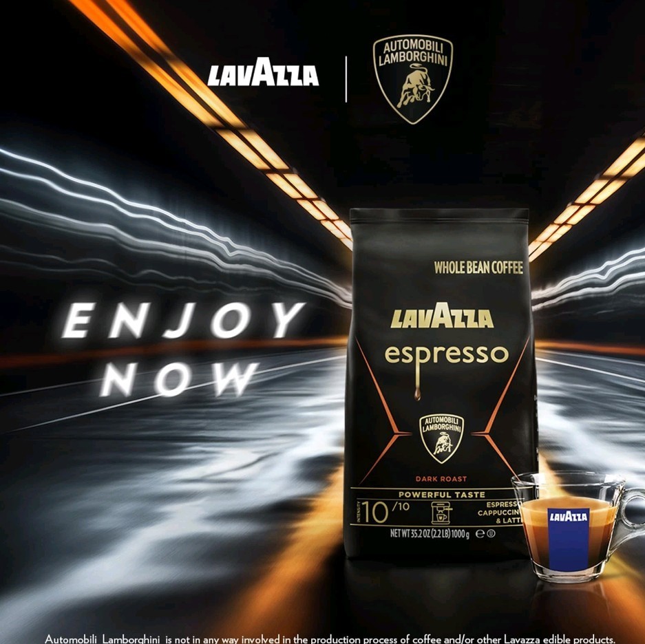 Lavazza Espresso Whole Bean for Automobili Lamborghini, Dark Roast, Arabica and