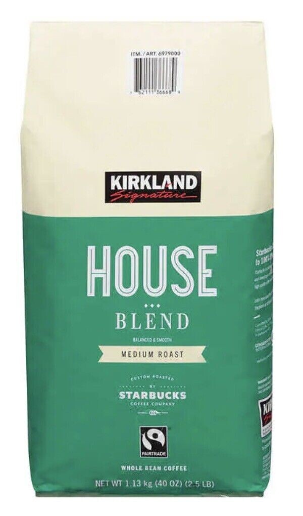 Kirkland Signature House Blend Coffee, Medium Roast, Whole Bean, 2.5 lbs USA