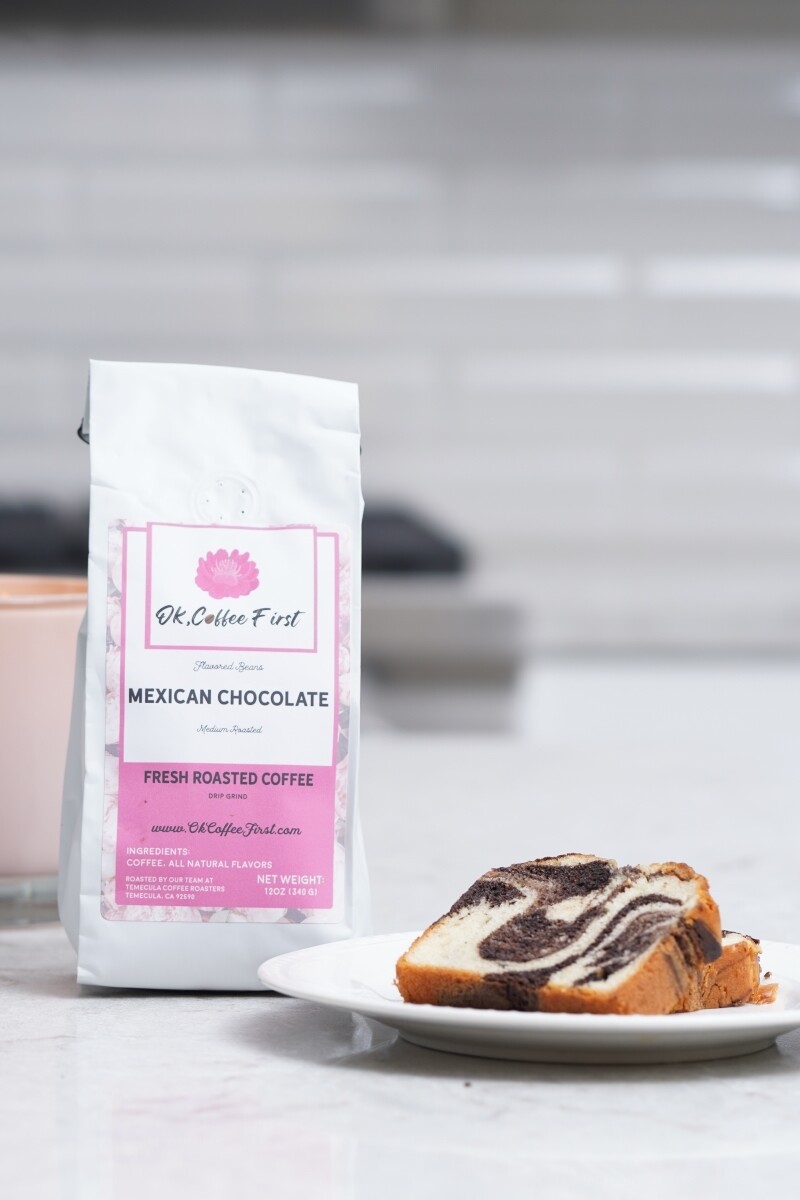 Mexico Chocolate Flavored Coffee, Medium Roast Whole Bean, Fresh Roasted 12 oz