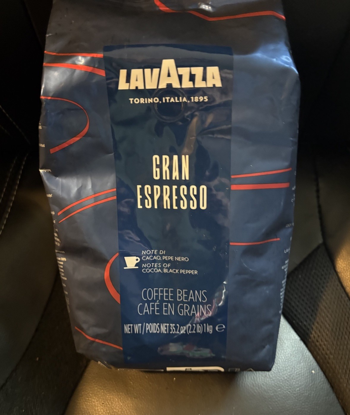 Lavazza Gran Espresso Coffee Beans 1kg Italian Cocoa Black Pepper Flavor