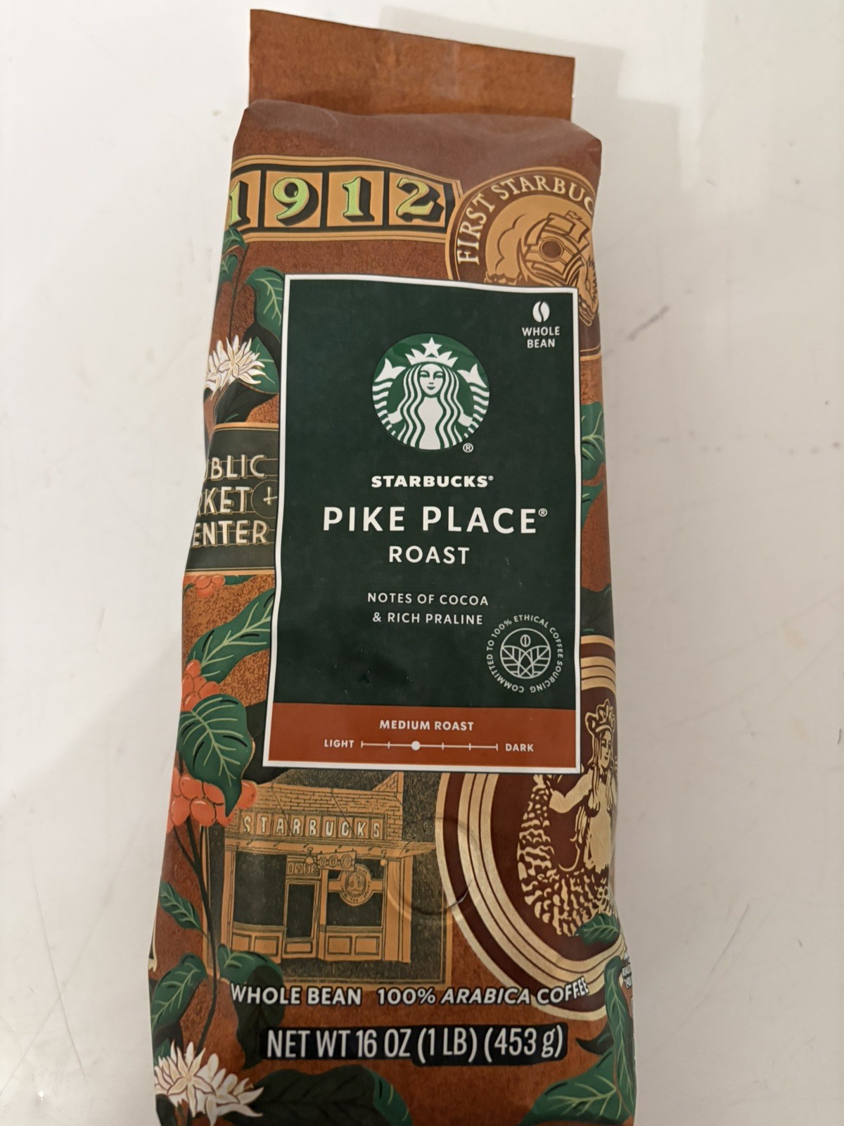 Starbucks Pike Place Roast Whole Bean Coffee 1lb