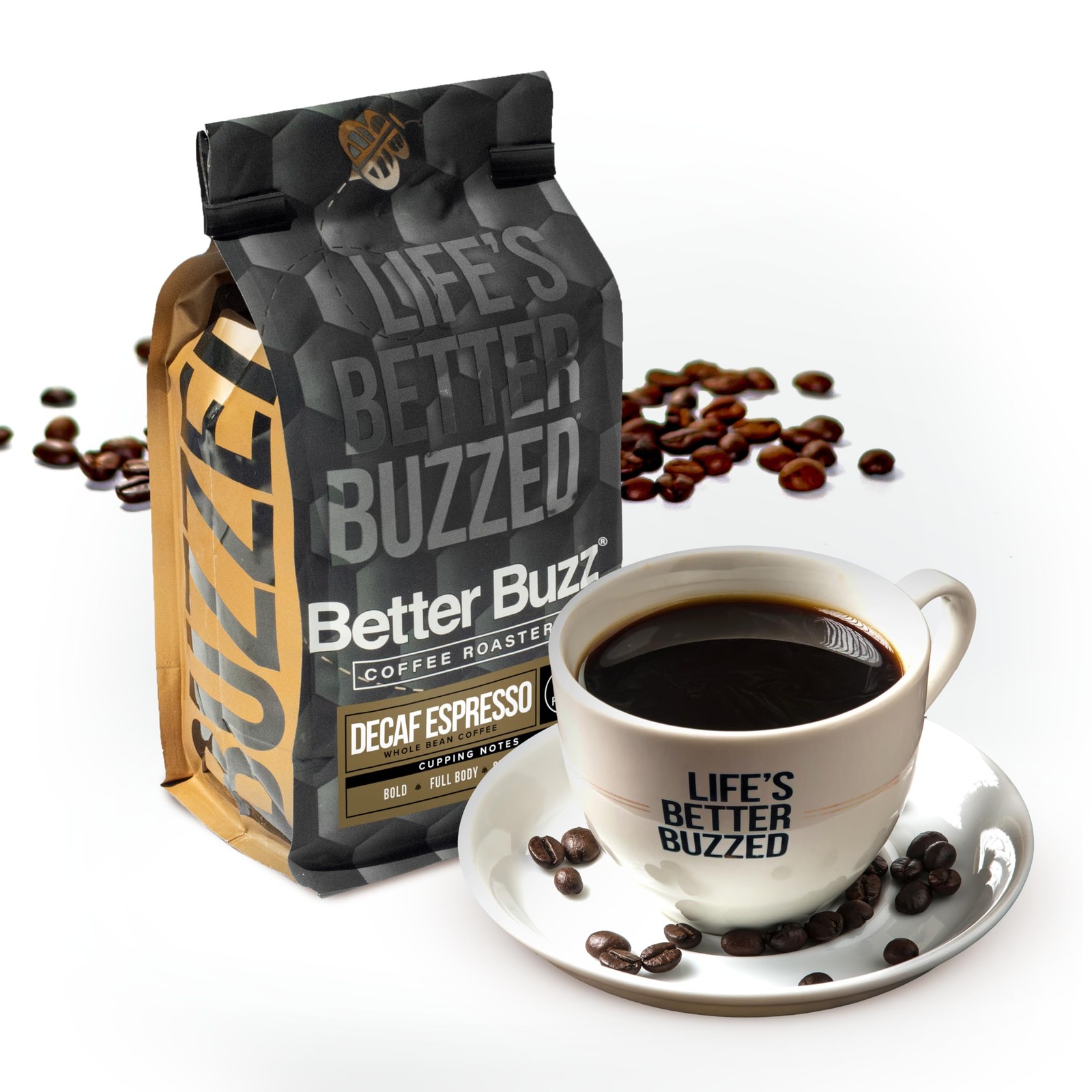 Decaf Espresso Dark Roast Whole Bean Coffee 12oz Swiss Water Processed