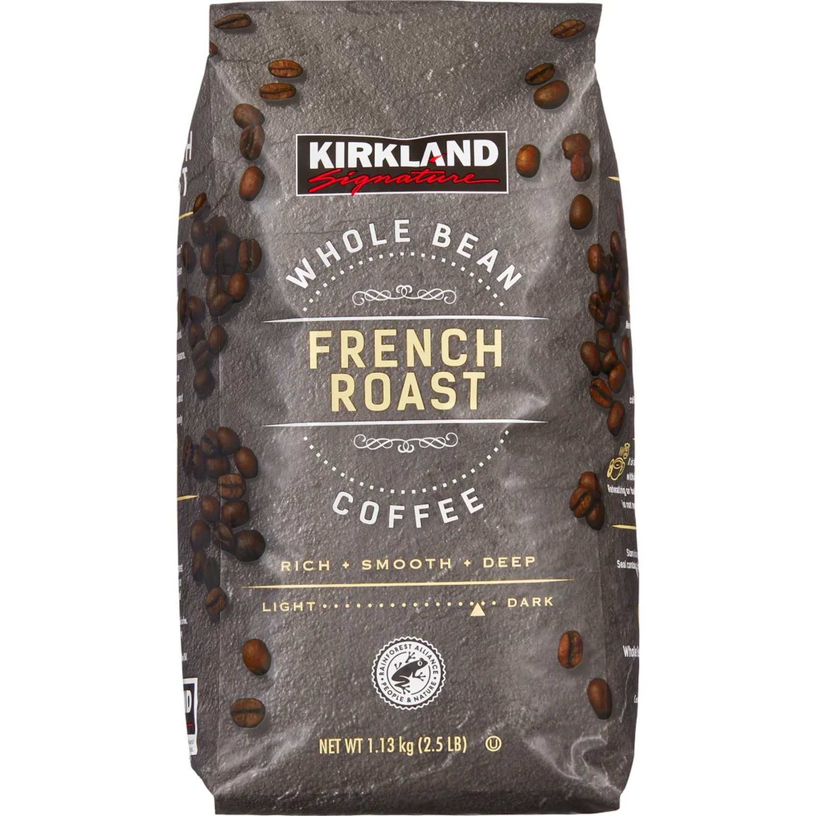 Kirkland Signature French Roast Whole Bean Coffee Dark Arabica 2.5 lb Bag Kosher