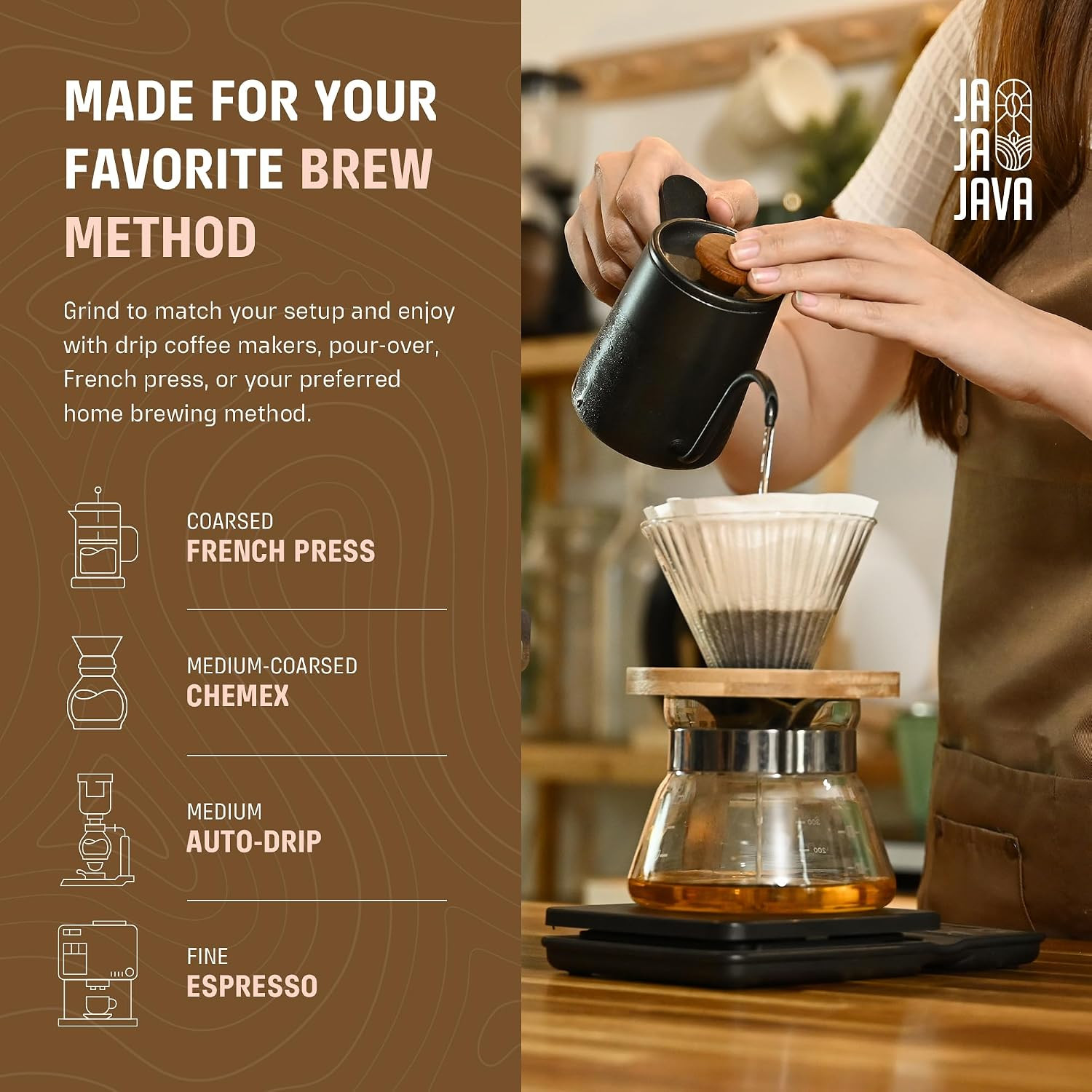 Organic Espresso Beans, Light Roast Whole Bean Coffee, Ja Ja JAVA Espresso Blend