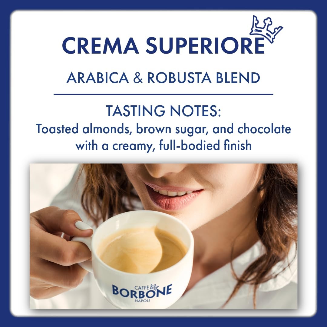 Crema Superiore Whole Bean Coffee, Arabica and Robusta Blend, Medium Roast, 2…