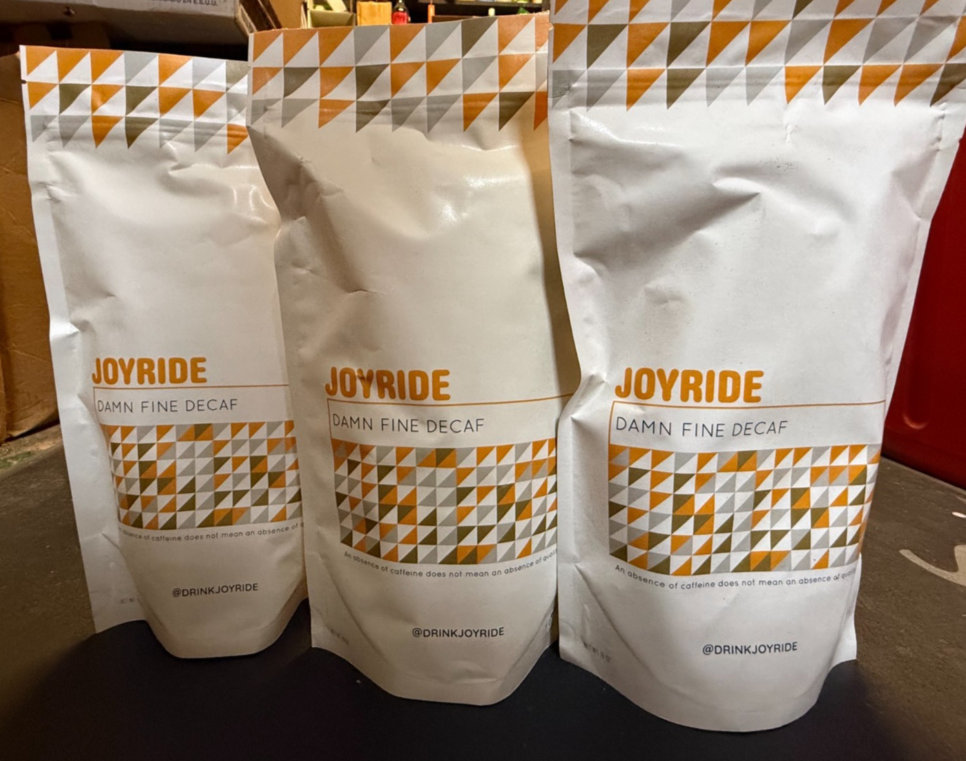 3x 16oz JOYRIDE Joy Ride Damn Fine DECAF Ground Coffee BB 5/3/2026 java