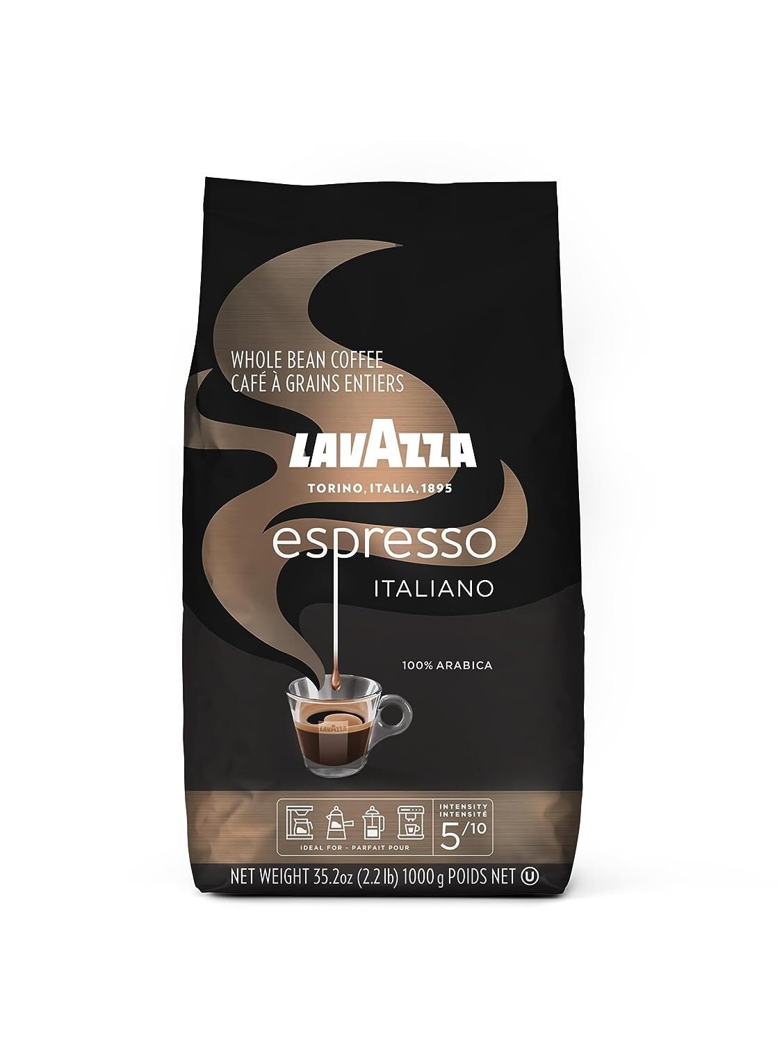 Mezcla De Cafe En Grano Entero Espresso Italiano, Tostado Medio, Bolsa De 2,…