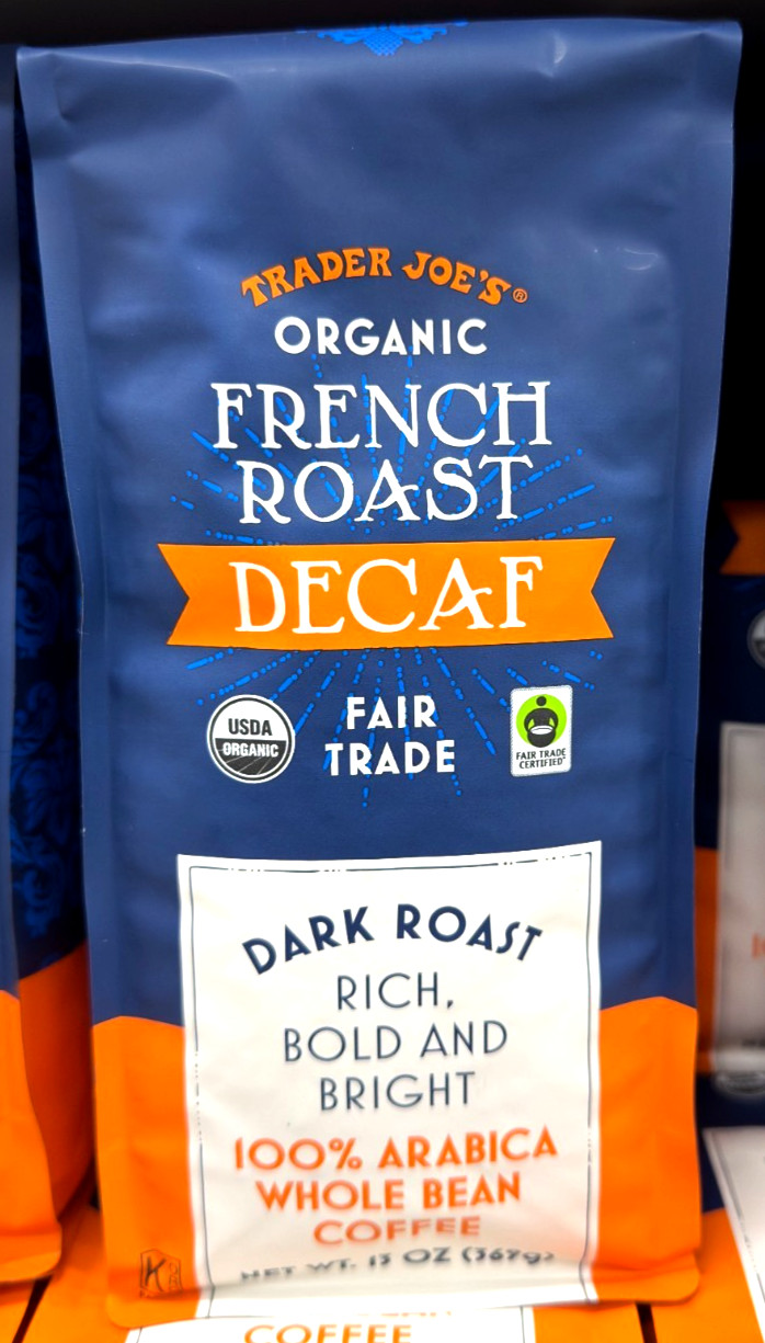 2 Packs Trader Joe’s Organic Decaf Fair Trade French Coffee Bean 13 OZ Each Pack