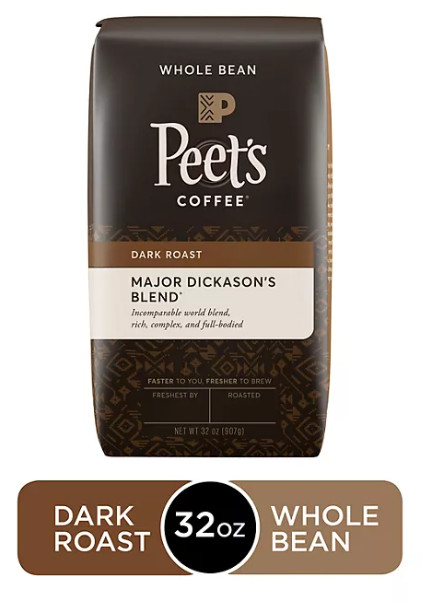 Peet’s Coffee Major Dickason’s Blend Deep Roast, Whole Bean 32 oz