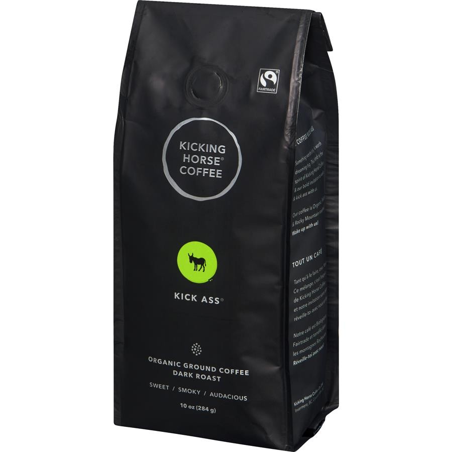 Kicking Horse Organic Ground Coffee Kick Ass Dark Roast Canada 1lb