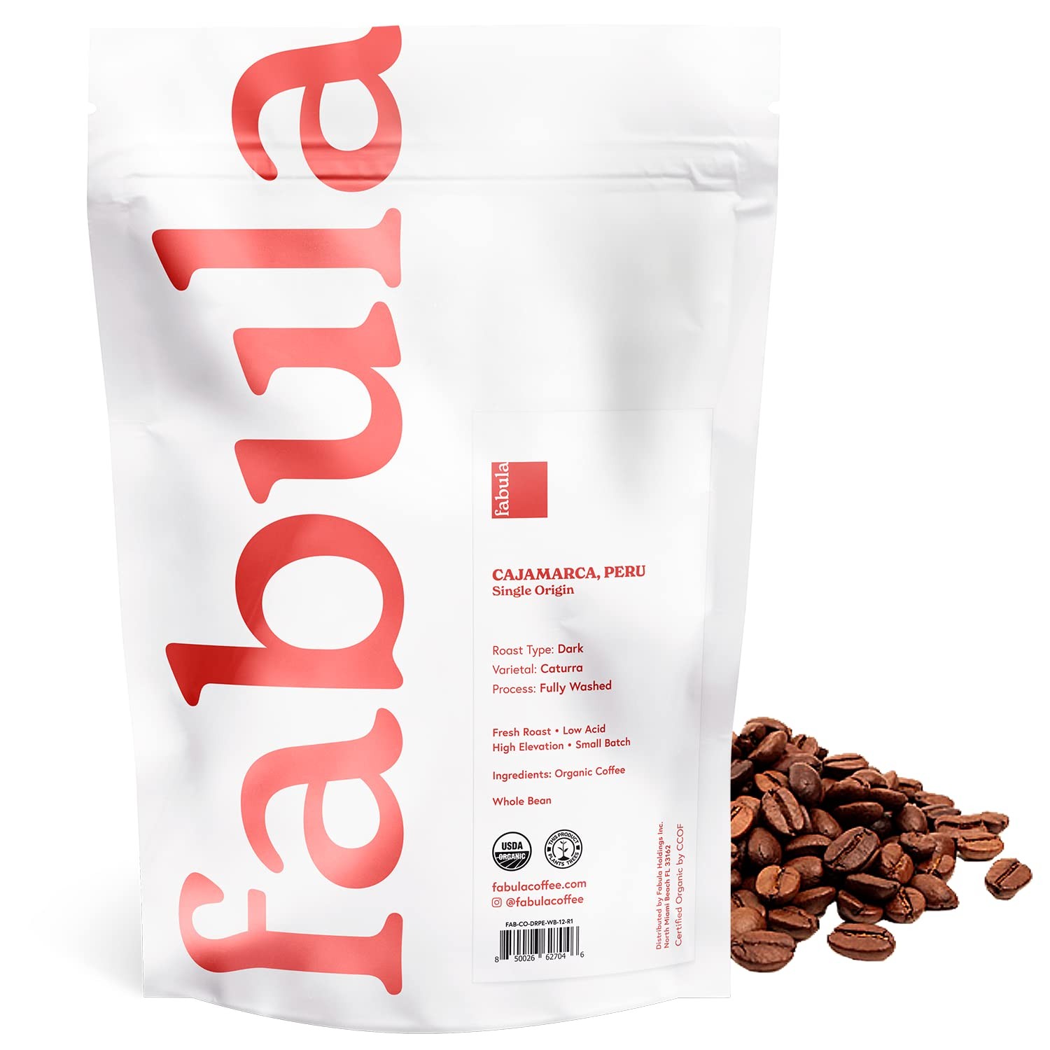 Half-Caff Medium Roast Whole Coffee Beans Organic Low Acid Single Origin 12oz