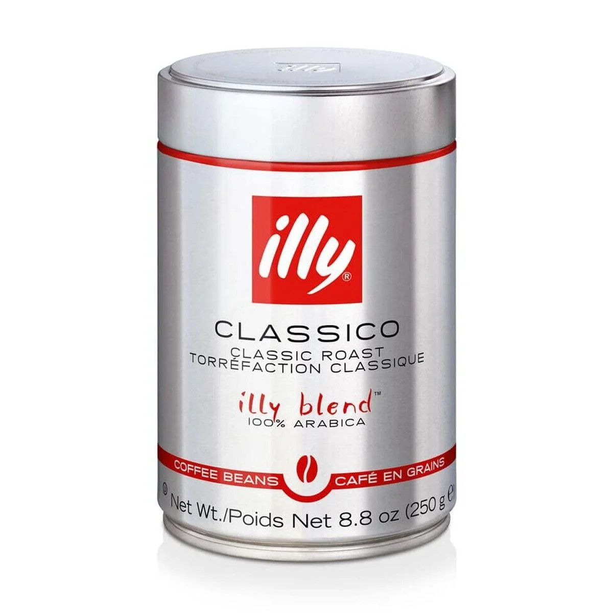 illy Whole Bean Coffee, Classico Medium Roast 100% Arabica 8.8 Oz 6 Pack