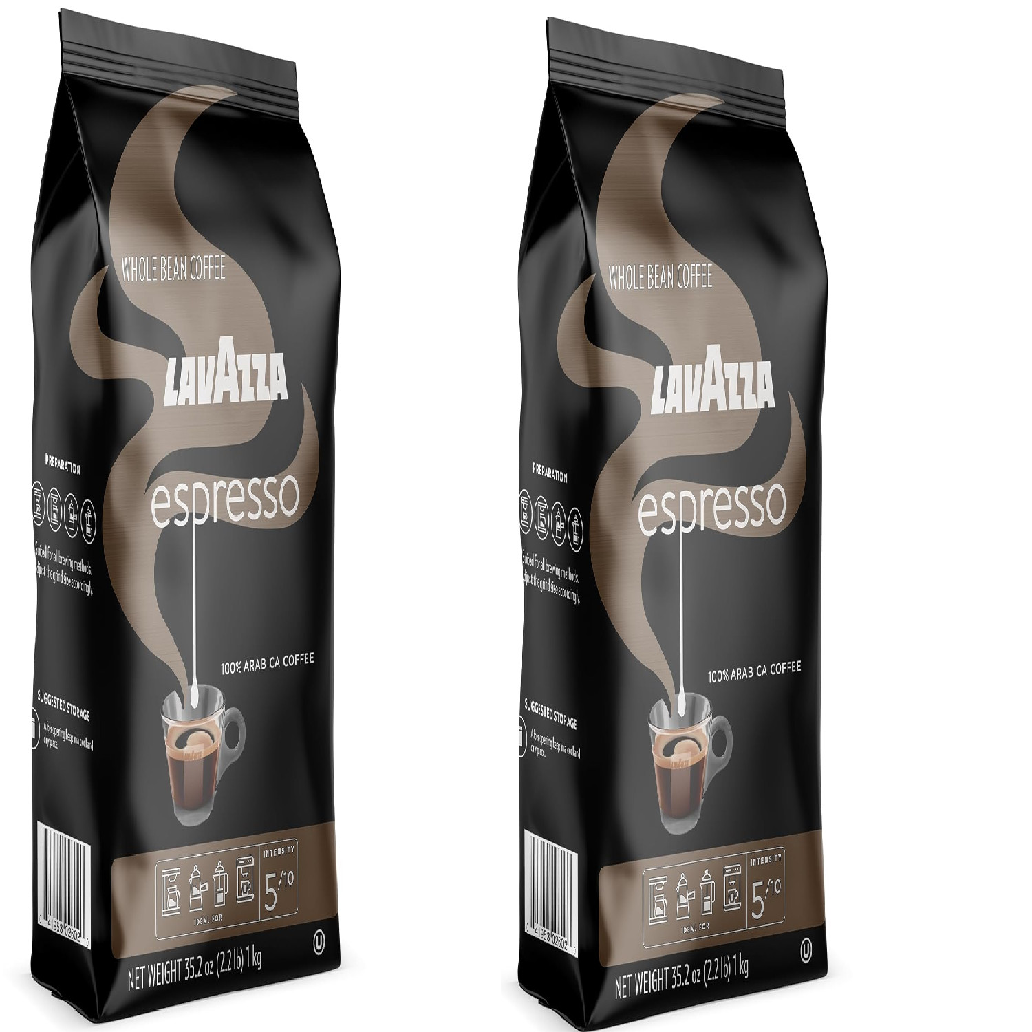 Lavazza Espresso Whole Bean Coffee Blend, Medium Roast ( 2-pack, 4.4 lb ) NEW