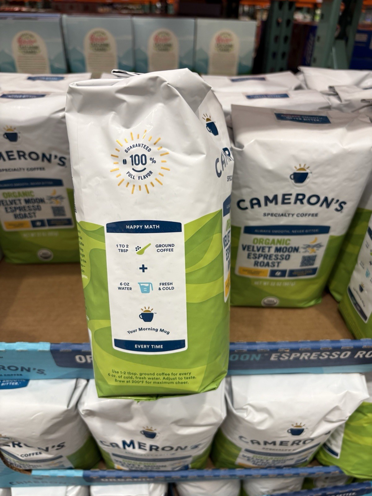 2 PACK Cameron’s Organic Velvet Moon Whole Bean Espresso Roast Coffee 2 lb Each