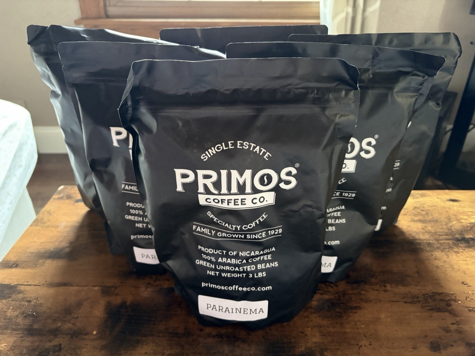 6x Primos Specialty Parainema Green Unroasted Coffee Beans 18lb Bulk Nicaragua