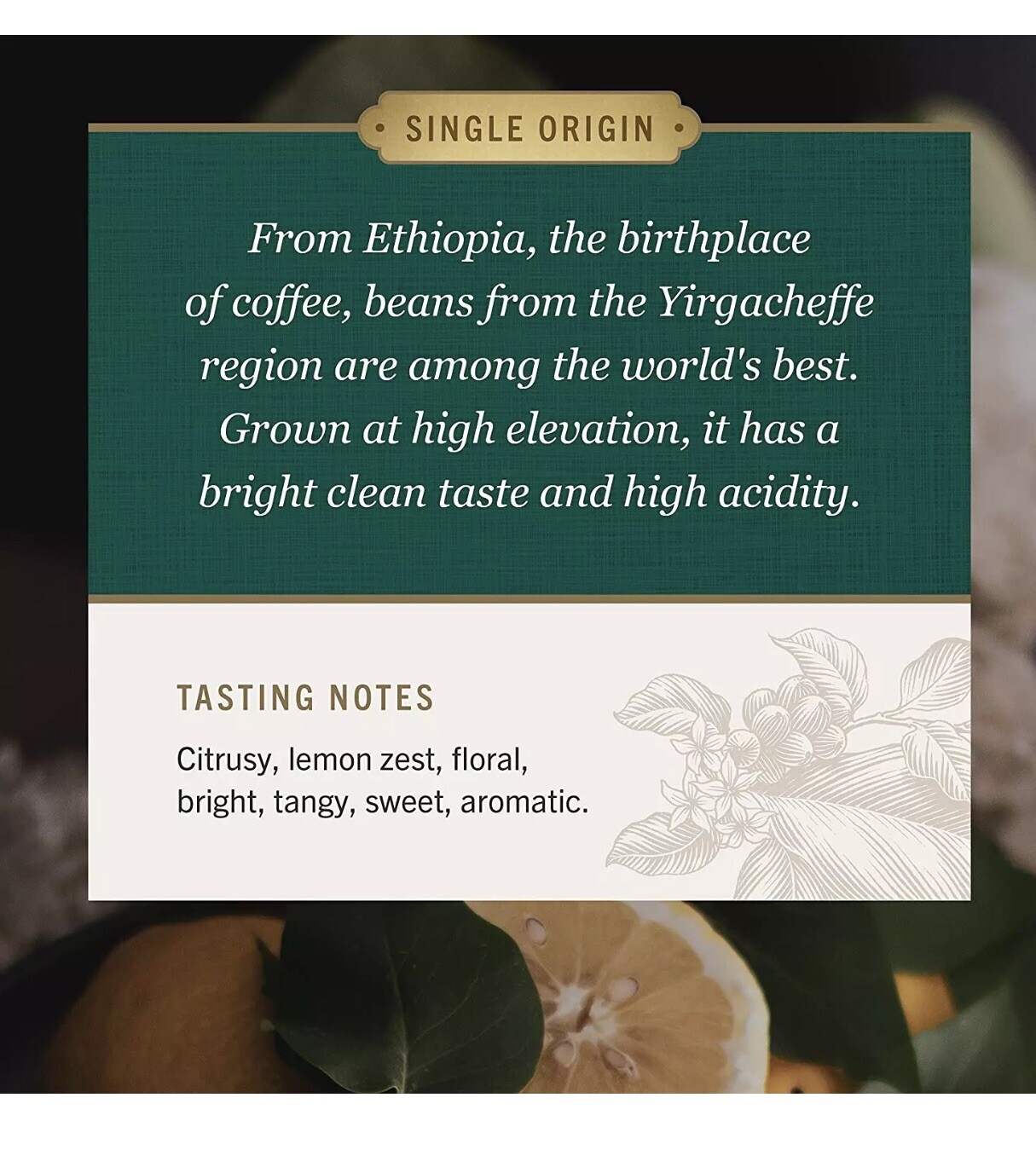 Ethiopian Yirgacheffe Single Origin Whole Bean Coffee, 2 Lb Bag